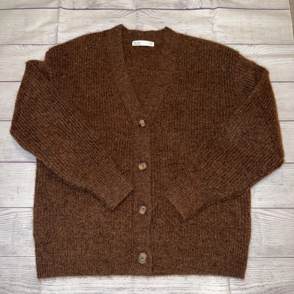 OAK + FORT Sweaters - Women's Oak and Fort Brown Cardigan Sweater